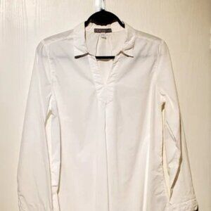 Women's *Garnet Hill* White Long Sleeve Shirt - Small - Made in Paris A+ Quality